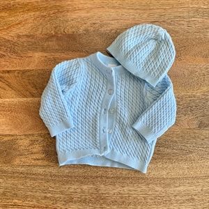 Little Me Baby Cable-Knit Cardigan & Hat Set Sz 6m